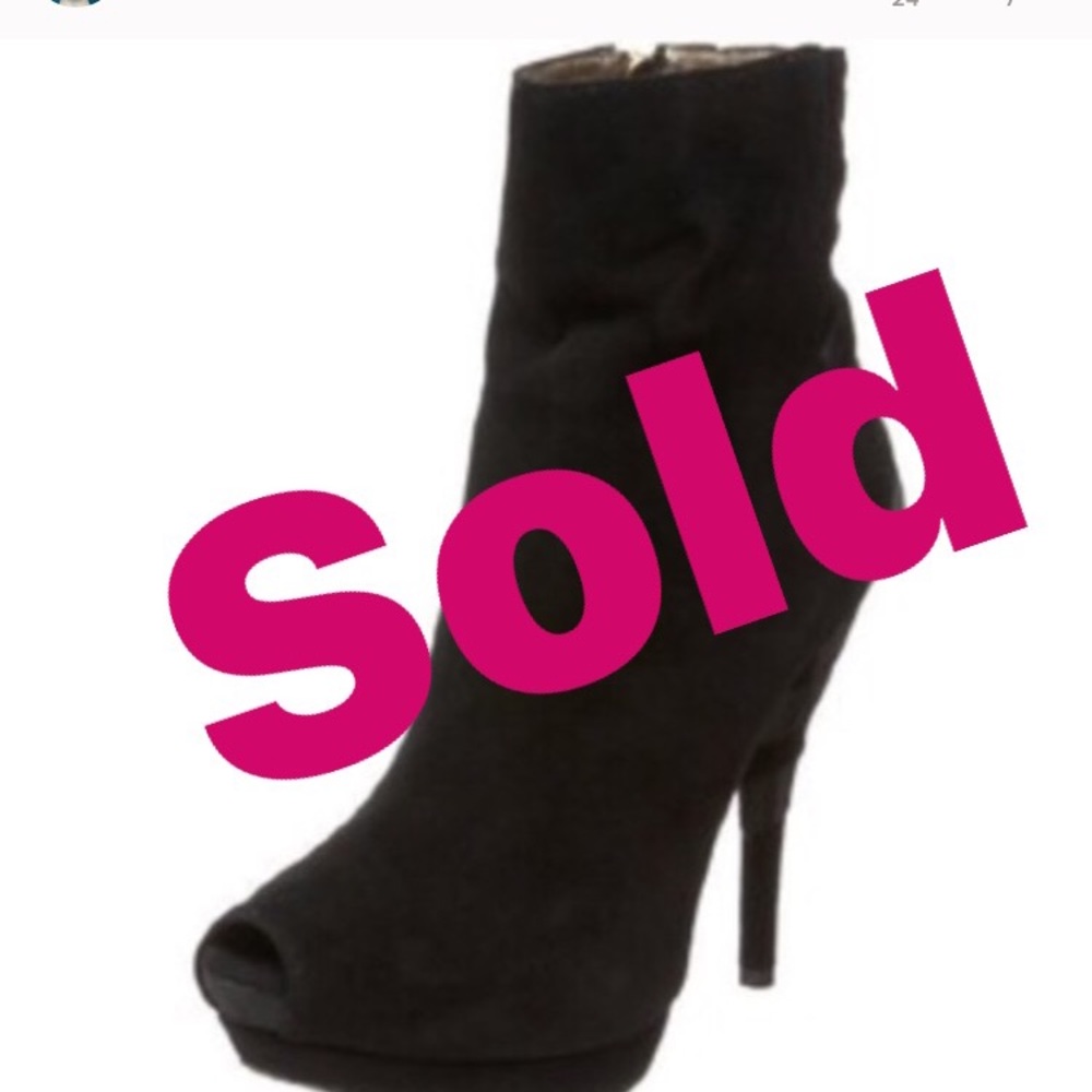 Bebe peep toe boots.